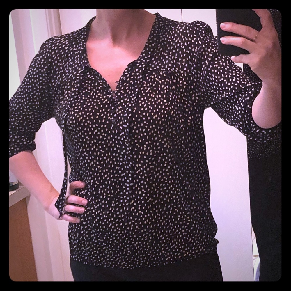 Loft back and white blouse - size M